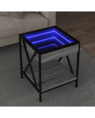 Table basse avec LED Infinity sonoma gris 40x40x49 cm | Mobilier & Déco