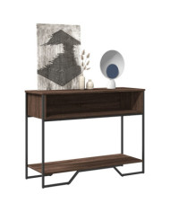 Table console chêne marron 100x35x74,5 cm bois d'ingénierie | Mobilier & Déco
