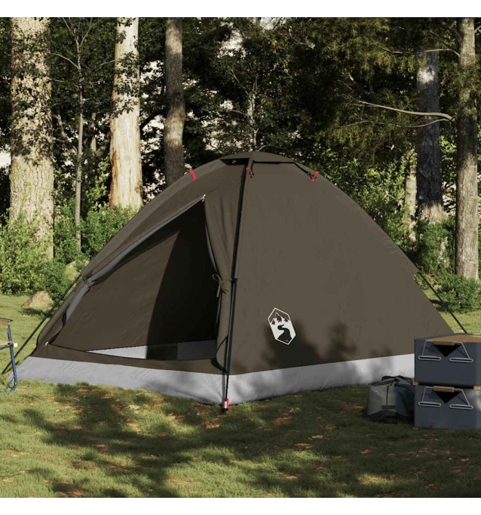 Tente de camping à dôme 4 personnes marron imperméable | Mobilier & Déco