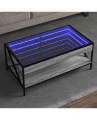 Table basse avec LED infini sonoma gris 90x50x38 cm | Mobilier & Déco