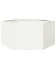 Jardinière blanc hexagone 104x90x45 cm acier | Mobilier & Déco