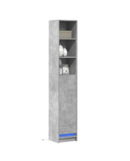 Buffet avec LED gris béton 36x32,5x200 cm bois d'ingénierie | Mobilier & Déco