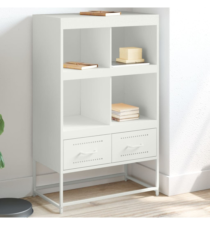 Buffet haut blanc 68x39x111,5 cm acier | Mobilier & Déco