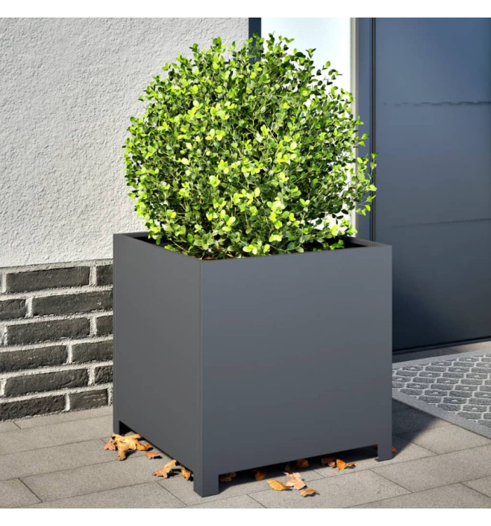 Jardinière anthracite 50x50x50 cm acier | Mobilier & Déco