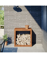 Étagère à bois 60x40x60 cm acier résistant aux intempéries | Mobilier & Déco
