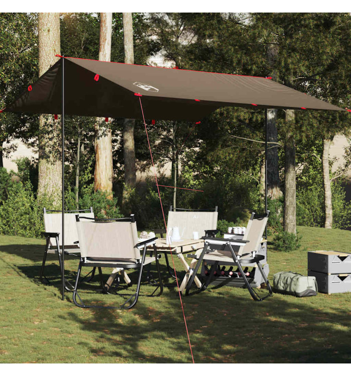 Bâche de camping marron 306x306 cm imperméable | Mobilier & Déco