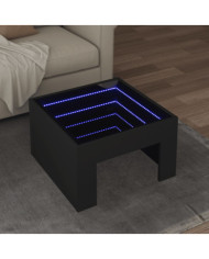 Table basse avec LED infini noir 50x50x30 cm | Mobilier & Déco