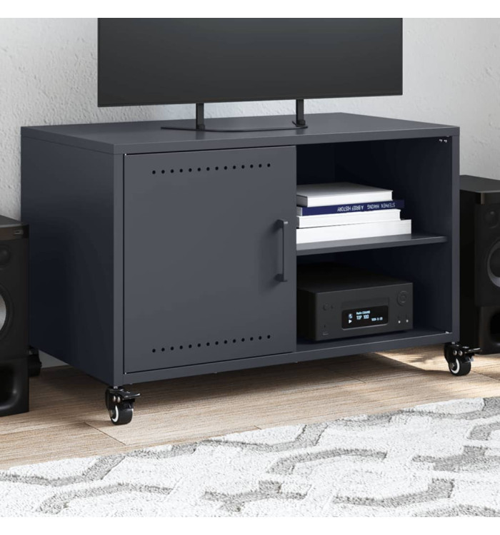 Meuble TV anthracite 68x39x43,5 cm acier | Mobilier & Déco