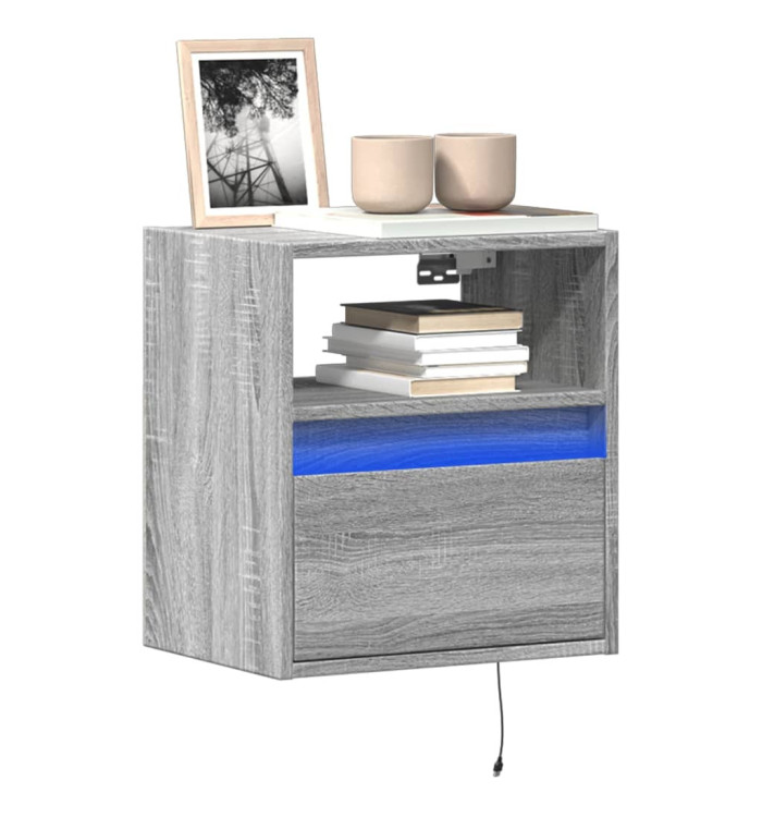 Meubles TV muraux et lumières LED 2 pcs sonoma gris 41x31x45 cm | Mobilier & Déco