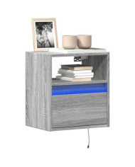 Meubles TV muraux et lumières LED 2 pcs sonoma gris 41x31x45 cm | Mobilier & Déco
