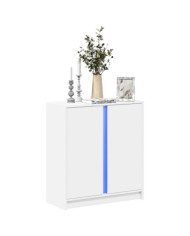 Buffet avec LED blanc 77x34x85 cm bois d'ingénierie | Mobilier & Déco
