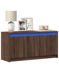 Meuble TV avec LED chêne marron 100x34x50 cm bois d'ingénierie | Mobilier & Déco