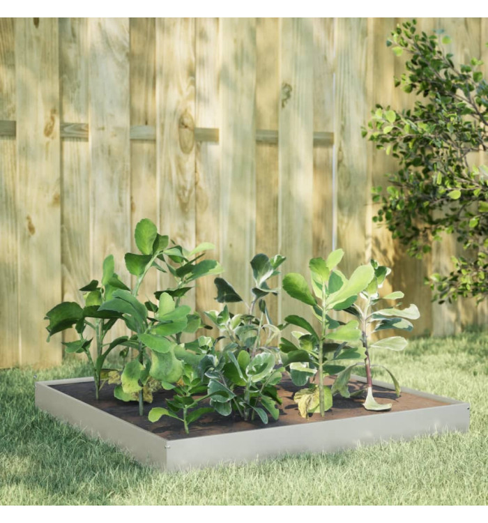 Lit surélevé de jardin 100x100x18,5 cm acier inoxydable | Mobilier & Déco