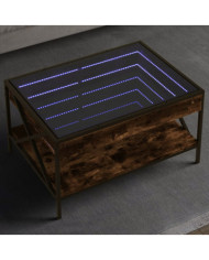 Table basse avec LED Infinity chêne fumé 70x50x38 cm | Mobilier & Déco