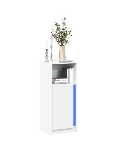Buffet avec LED blanc 42,5x34x100 cm bois d'ingénierie | Mobilier & Déco