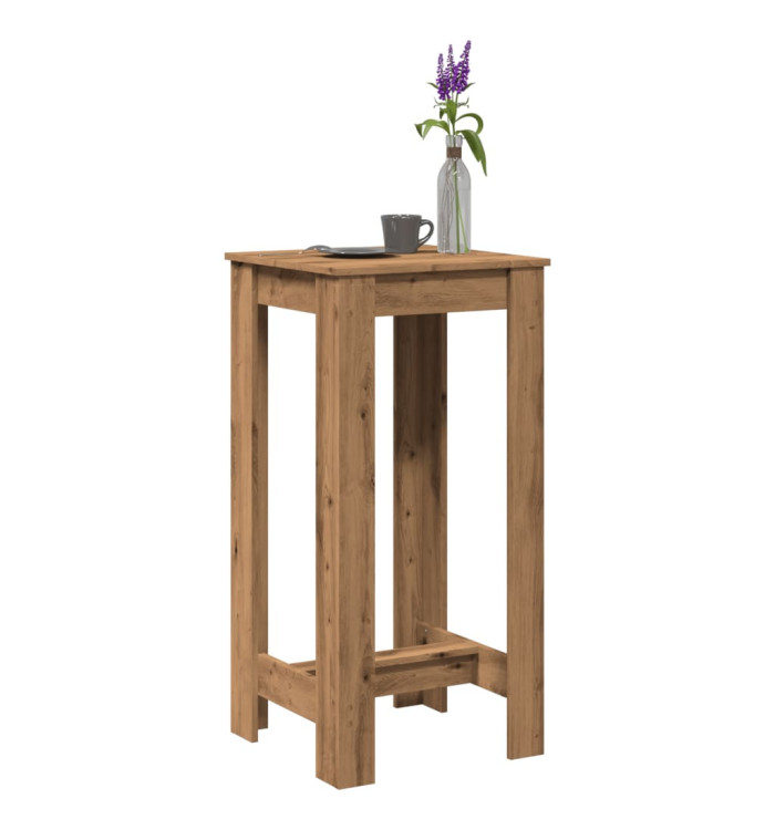 Table de bar chêne artisanal 51x50x103,5 cm bois d'ingénierie | Mobilier & Déco