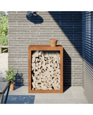 Étagère à bois 60x40x80 cm acier résistant aux intempéries | Mobilier & Déco