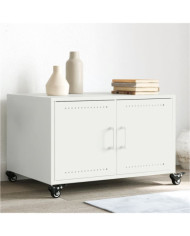 Table basse blanc 68x50x43,5 cm acier | Mobilier & Déco