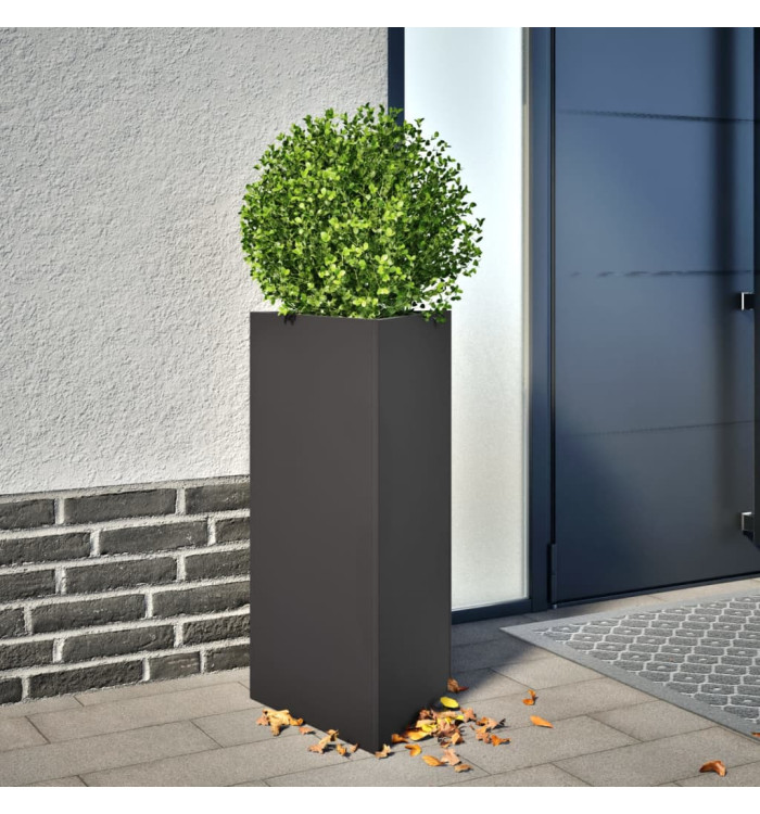 Jardinières 2 pcs noir triangulaire 40x34,5x70 cm acier | Mobilier & Déco