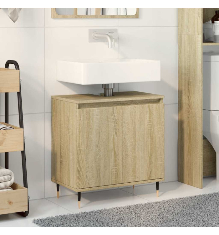 Armoire de bain chêne sonoma 58x33x60 cm bois d'ingénierie | Mobilier & Déco