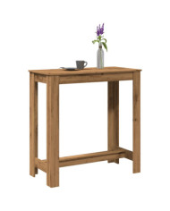 Table de bar chêne artisanal 102x50x103,5 cm bois d'ingénierie | Mobilier & Déco