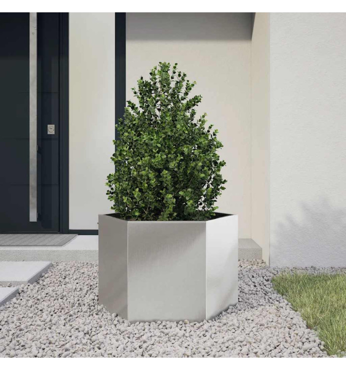 Jardinière hexagone 69x60x45 cm acier inoxydable | Mobilier & Déco