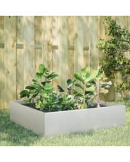 Lit surélevé de jardin 100x100x25 cm acier inoxydable | Mobilier & Déco