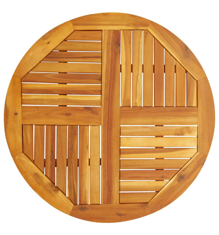 Dessus de table Ø80x2,2 cm rond bois massif d'acacia | Mobilier & Déco