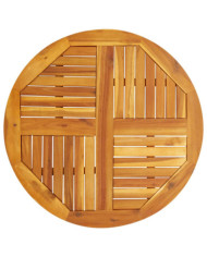 Dessus de table Ø80x2,2 cm rond bois massif d'acacia | Mobilier & Déco