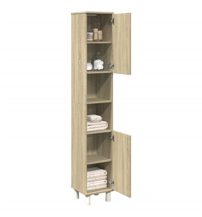 Armoire de salle de bain chêne sonoma 30,5x30x179 cm | Mobilier & Déco