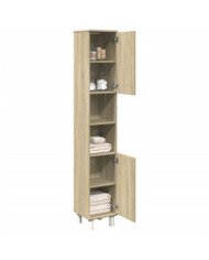 Armoire de salle de bain chêne sonoma 30,5x30x179 cm | Mobilier & Déco