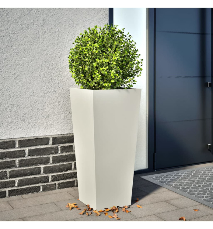 Jardinière blanc 35x35x75 cm acier | Mobilier & Déco