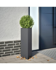Jardinière anthracite triangulaire 30x26x75 cm acier | Mobilier & Déco