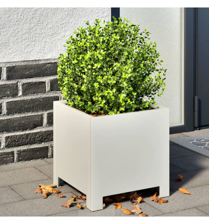 Jardinière blanc 30x30x30 cm acier | Mobilier & Déco