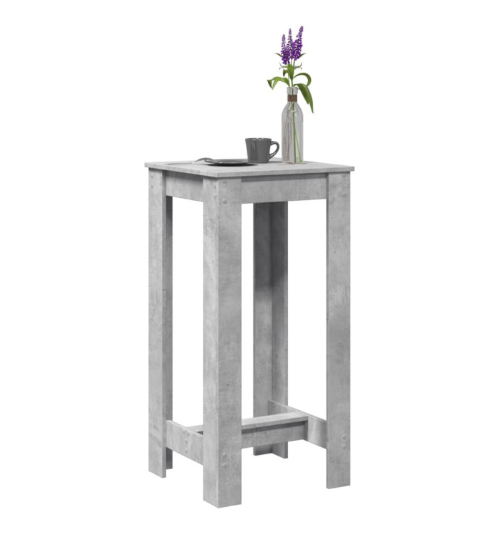 Table de bar gris béton 51x50x103,5 cm bois d'ingénierie | Mobilier & Déco