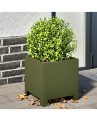 Jardinière vert olive 30x30x30 cm acier | Mobilier & Déco