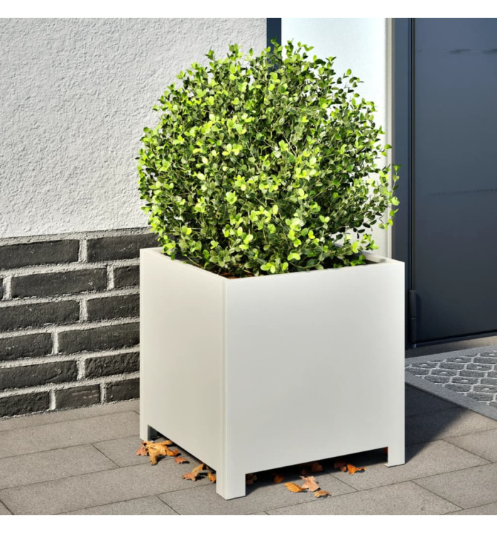 Jardinière blanc 40x40x40 cm acier | Mobilier & Déco