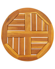 Dessus de table Ø40x2 cm rond bois massif d'acacia | Mobilier & Déco