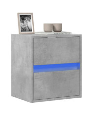 Meuble TV mural avec lumières LED gris béton 41x31x45 cm | Mobilier & Déco
