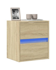 Meuble TV mural avec lumières LED chêne sonoma 41x31x45 cm | Mobilier & Déco