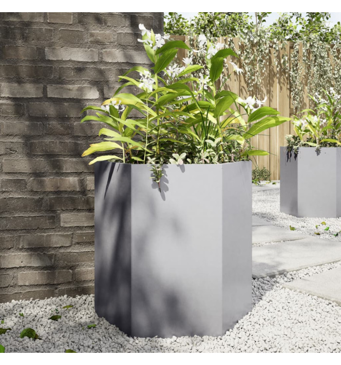 Jardinière hexagone 46x40x45 cm acier galvanisé | Mobilier & Déco