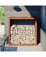 Étagère à bois 100x40x100 cm acier résistant aux intempéries | Mobilier & Déco