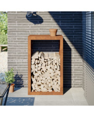 Étagère à bois 60x40x100 cm acier résistant aux intempéries | Mobilier & Déco