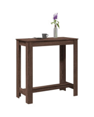 Table de bar chêne marron 102x50x103,5 cm bois d'ingénierie | Mobilier & Déco