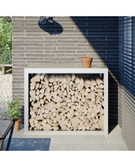 Portant de bois de chauffage blanc 100x40x80 cm acier | Mobilier & Déco