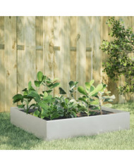 Lit surélevé de jardin 100x100x33,5 cm acier inoxydable | Mobilier & Déco