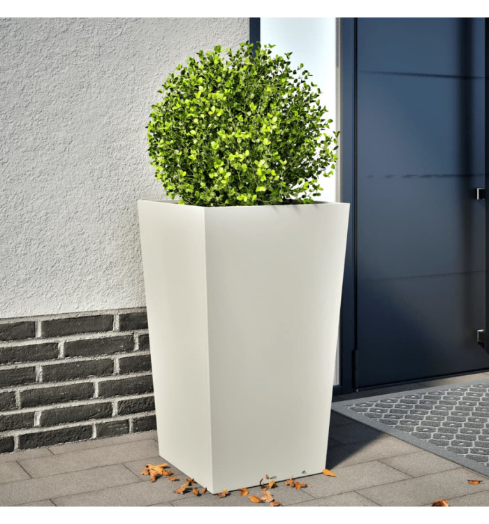 Jardinière blanc 45x45x75 cm acier | Mobilier & Déco