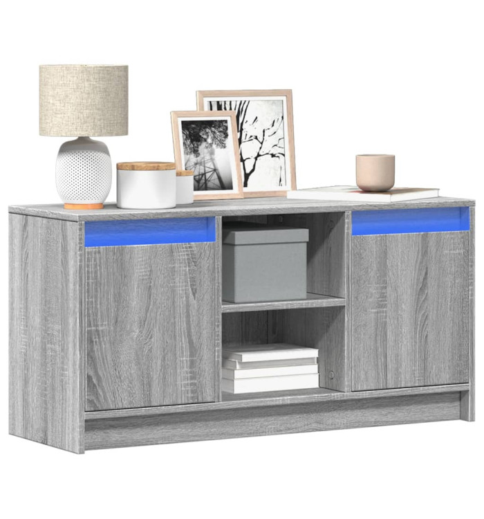 Meuble TV avec LED sonoma gris 100x34x50 cm bois d'ingénierie | Mobilier & Déco