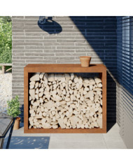 Étagère à bois 100x40x80 cm acier résistant aux intempéries | Mobilier & Déco