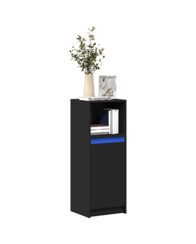 Buffet avec LED noir 38x34x100 cm bois d'ingénierie | Mobilier & Déco